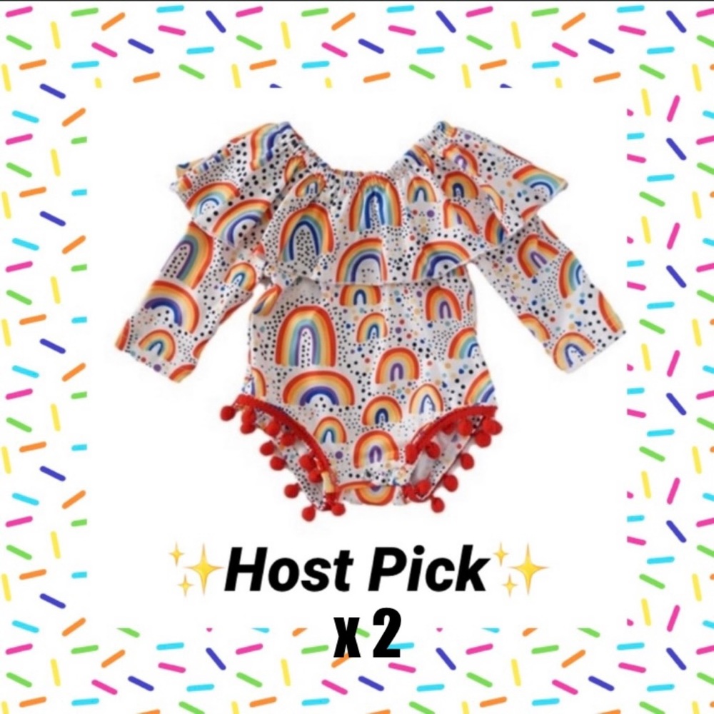 2xHP - NEW Rainbow Pom-Pom onesie